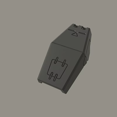 Practical Gray Electronic Switch Component With Circuit Symbol And Dual Top Holes 3d model