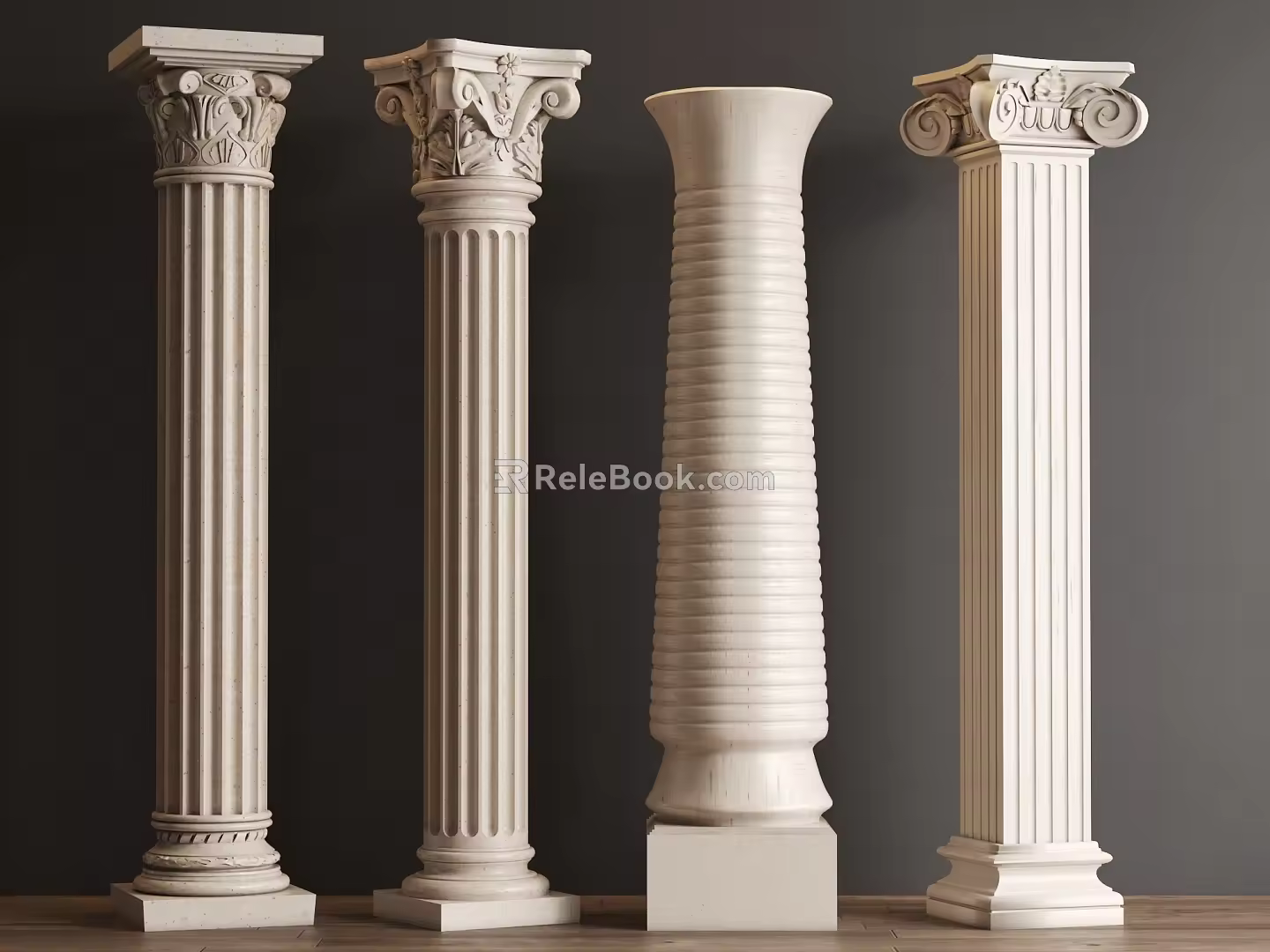 European Column Roman Column Cylindrical Square Column 3d model
