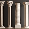 European Column Roman Column Cylindrical Square Column 3d model