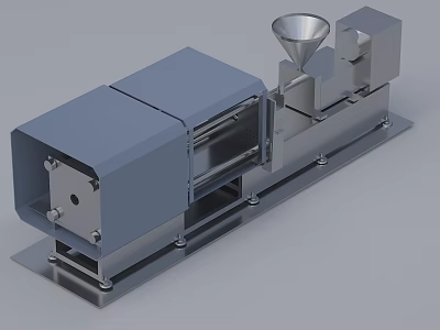 Heavy Duty Industrial Processing Equipment With Funnel Feeder And Metal Structure 3d model