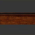 Stylish Red Wooden Bench With Black Metal Armrests And Classic Design For Home Decor