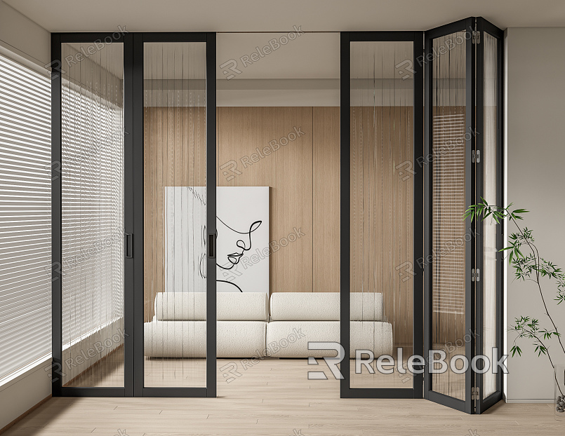 Modern folding door glass folding door sliding door glass door glass partition hanging door model