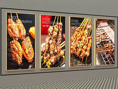 Elegant Decorative Lights Enhancing Food Photography Prints For Wall Decoration 3d model