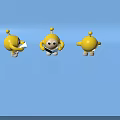 Yellow Cartoon Characters And Creatures Holding Blue Book Against Light Blue Background
