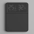 Modern Switch Panels In White And Black With Digital Thermostat Display For Home Interior