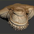 Classical Marble Bust Sculpture With Curly Hair And Drapery Displayed On Dark Background