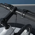 Minimalist Mountain Bicycle With White Frame And Black Wheels In Indoor Studio