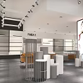 PANDA Store Modern Retail Space With Glass Facade And Interior Display Shelves