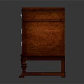 Traditional Mahogany Cabinet Design With Drawers Metal Handles And Carved Legs