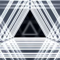 Abstract Geometric Art With Futuristic White Lines And Central Black Triangle