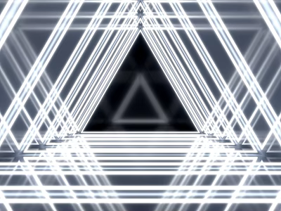 Abstract Geometric Art With Futuristic White Lines And Central Black Triangle 3d model