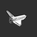 White Space Shuttle 3D Model With Detailed Wings And Dark Background