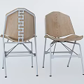 Modern Leisure Chair With Wooden Backrest And Metal Frame Design Structure