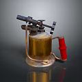 blowtorch fire lamp gasoline blowtorch kerosene blowtorch blowpipe modern weapon hot weapon hot weapon gun 3d model
