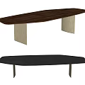 Modern Unique Design Dining Table Featuring Wooden Top And Metal Support Legs