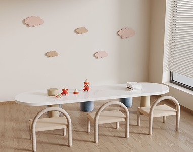 Modern Children's Tables and Chairs Children's Toys Wall Decoration 3d model