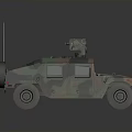Military Camouflage Vehicle With Antenna Roof Mounted Equipment Off Road Tires And Tactical Design