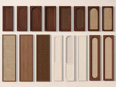 Various Wooden White And Textured Door Panels With Diverse Designs And Patterns 3d model