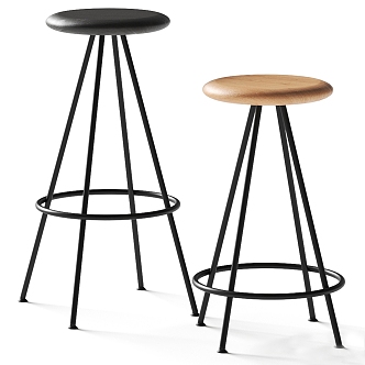 Modern Bar Stool Sun Wood Bar Stool 3d model