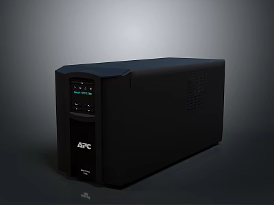 APC Black UPS with Digital Display Online Mode and Battery OK for Computer Backup Equipment 3d model