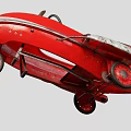 Vintage Red Toy Car With Retro Aesthetic And Unique Design