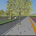 Well Designed Road Infrastructure With Lanes Street Lamps Green Belts And Trees
