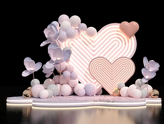 Valentine's Day, Valentine's Day, Small Stage, Valentine's Day, Beautiful New Year, Beautiful Festival, Beautiful Flower Art 3d model