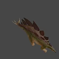 Realistic Stegosaurus Dinosaur With Spiked Back As Game Movie Character In 3D Render