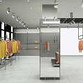 Modern Clothing Store Interior With Hanging Clothes Mirrors Lighting And Cactus