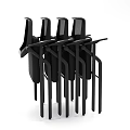 Modern Black Stackable Public Chairs With Metal Frame Space Saving Design 3d model