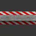 Construction Safety Barrier with Concrete Base Red White Stripes and Metal Mesh Fence