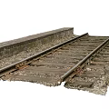 Railway Tracks With Wooden Sleepers Gravel Bed And Concrete Side Structures