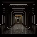 Modern KTV Interior Design With LED Lighting Sculpture And Corridor Decor