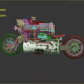 Vintage Metallic Motorcycle Design With Exposed Mechanical Engine Classic Wheels And Reflective Surface 3d model