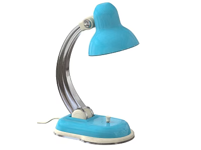 Modern Blue Table Lamp With Silver Metal Arm And Stable Base 3d model