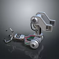 Industrial Equipment With Precision Mechanical Arm Camera Sensor And Rotating Metallic Components