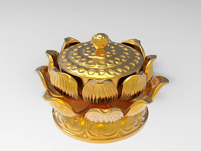 Tibetan eight auspicious lotus incense burner 3d model Tibetan eight auspicious lotus incense burner 3d model