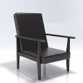 Modern Black Leather Single Chair With Armrest And Simple Design