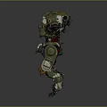 Advanced Mech Robot Character With Mechanical Armor And Orange Accents 3d model