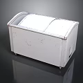 White Portable Cooler With Transparent Lid And Wheels For Household Storage