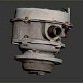 Old Rusty Circular Metal Mechanical Part With Surface Details Gear Like Structure Dark Background