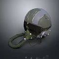Military Weapon Equipment Green Flight Helmet With Oxygen Mask And Breathing Tube