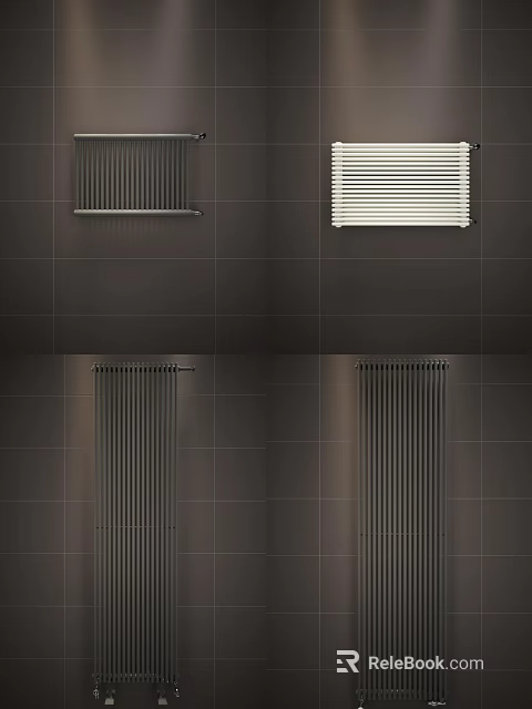 Modern Wall Mounted Radiator Designs In Silver And White For Interior Spaces 3d model 