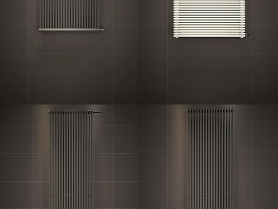 Modern Wall Mounted Radiator Designs In Silver And White For Interior Spaces 3d model