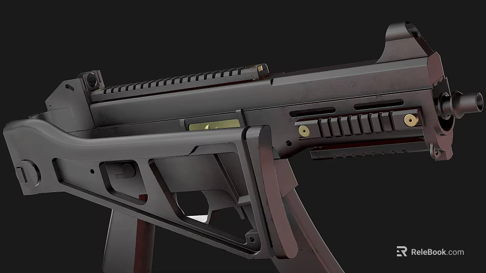 Modern Tactical Firearm With Black Design Metal Barrel And Detailed Ergonomic Stock Structure 3d model 