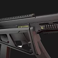 Modern Tactical Firearm With Black Design Metal Barrel And Detailed Ergonomic Stock Structure
