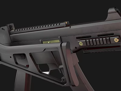 Modern Tactical Firearm With Black Design Metal Barrel And Detailed Ergonomic Stock Structure 3d model