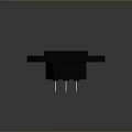 Computer Power Connector With Black Plastic Housing And Metal Pins