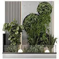 Various Green Plants and Flowers in Indoor Decorative Glass Container with Lighting Balls