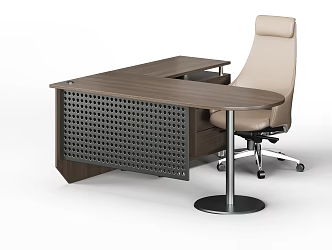 Modern office desk and chair combination 3d model